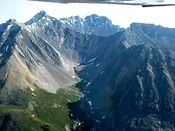 Mt. Rae (middle left) from Highwood Pass