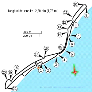 Layout of the Punta del Este Street Circuit