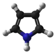 Ball-and-stick model of the pyrrole molecule