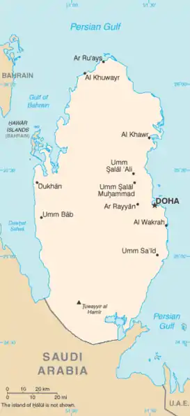 Map of Qatar