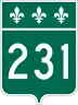 Route 231 marker