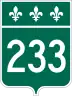 Route 233 marker