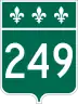 Route 249 marker