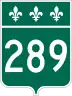 Route 289 marker