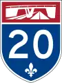 Autoroute 20 marker