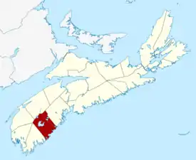 Location of Queens County, Nova Scotia