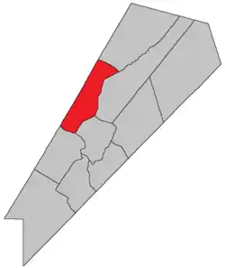 Location within Queens County, New Brunswick.