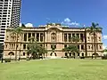 Land Administration Building, Queens Gardens facade, showing a statue of Queen Victoria