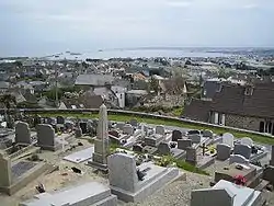 View of the harbour from the cemetery at Querqueville