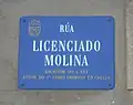 Licentiate Molina Street Plaque