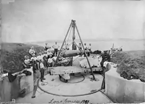 RML gun being removed in 1891