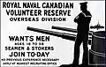 Recruiting advertisement for the Royal Naval Canadian Volunteer Reserve, Overseas Division