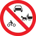 No motor vehicles and animal-drawn vehicles