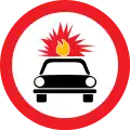 No vehicles carrying explosives