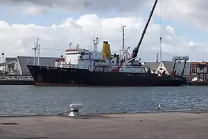 Charles Darwin in Avonmouth docks near Bristol, being readied for a research cruise.