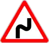 Dangerous curve, first to the right