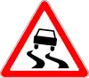 Slippery road when wet