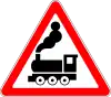 Lokomotif railroad crossing ahead