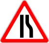 Road narrows on the right