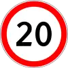 Maximum speed limit (20 km/h)