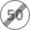 End of speed limit (50 km/h)