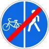 End of segregated pedestrian and cycle path