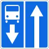 Road with a contraflow bus lane