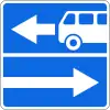 Exit to road with a contraflow bus lane