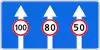 Maximum speed limits per lane