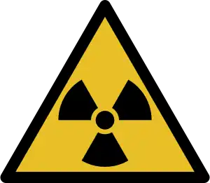 The trefoil symbol used to indicate ionizing radiation.