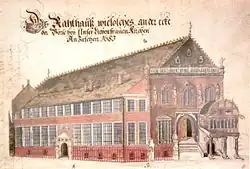 Rahthauß ecke der Börse 1683