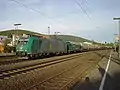 Freight train passes through Lohr station