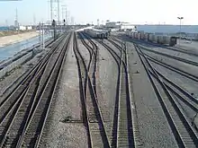 Image 23Yard for Amtrak equipment, located next to the Los Angeles River. The two tracks on the left are the mainline. (from Rail yard)