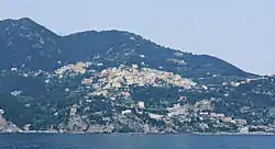 Raito seen from the sea. In the left corner,upon the hill, the village of Albori