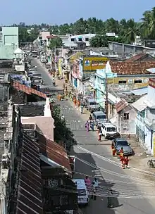 set of houses in the streets of Rameswaram.