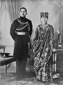 Major-General Vishnu Shamsher Rana and wife