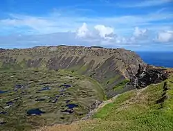 Rano Kau crater on Easter Island