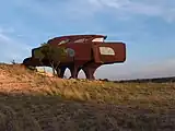 Robert Bruno's Steel House overlooking the rim at Ransom Canyon