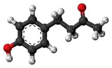 Ball-and-stick model of raspberry ketone