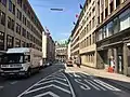 Building at Rathausstrasse 7 in Hamburg (right, with flags above), the bank's head office from the early 1960s