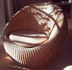 A rattan chair