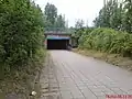 A subway under the railway viewed from taxi station in Nokia, Finland