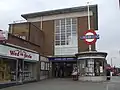 Entrance on southern face of station building