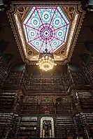 Stained glass dome in the Royal Portuguese Cabinet of Reading in Rio de Janeiro, Brazil