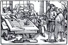 A calculation table [de], used for arithmetic using Roman numerals