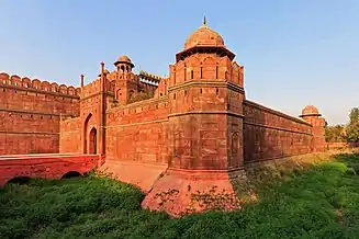 The Red Fort, Delhi, its construction begun in 1639 CE, and ended in 1648 CE.