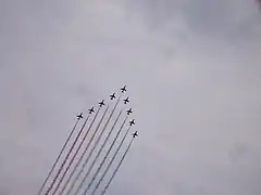 Red, white & blue trails - The Red Arrows