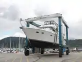 The 50 Ton TraveLife transporting a large yacht.