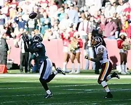 Philadelphia's Reggie Brown goes for a catch