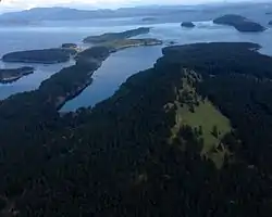 Aerial view of Reid Harbor